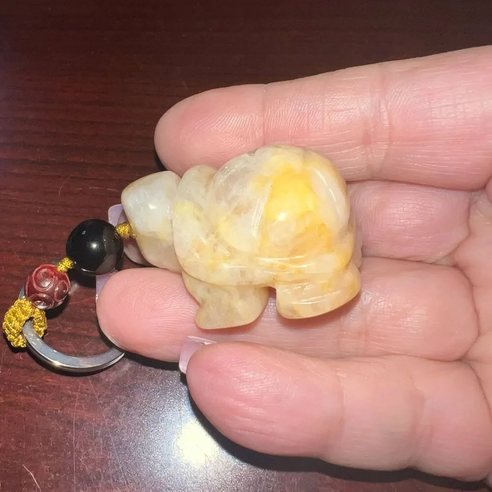 Adorable Carved Turtle Keychain
